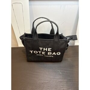 MARC JACOBS The Tote Bag Small Vintage Black Distressed Canvas Tote Bag Cute